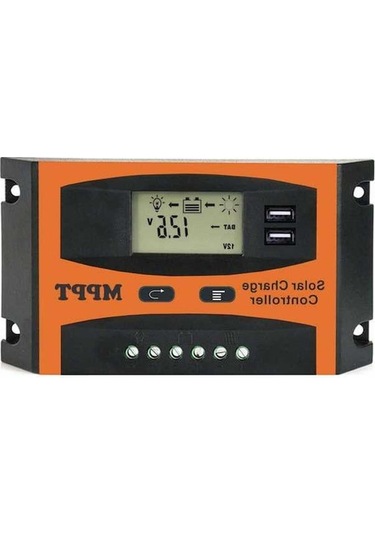 Trendooze 12v/24v Güneş Enerjisi Akü Regülatörü, Çift Usb, Lcd Ekranlı, Otomatik Tanıma