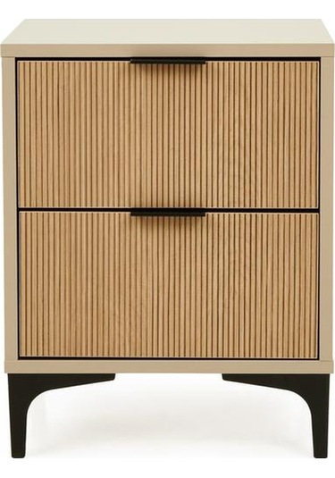 Just Home Prestige 2 Çekmeceli Komodin - Vizon / Yunus - 45 Cm Vizon / Yunus