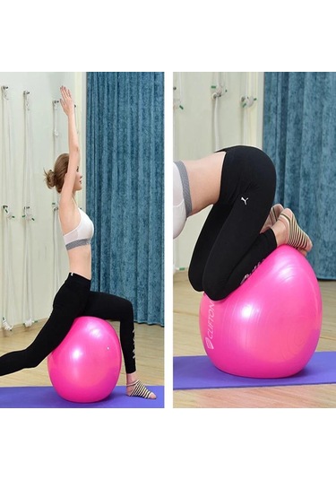 65 CM Pilates Topu Kalın Büyük Boy Pilates Topu Mor