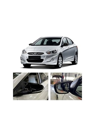 Hyundai Accent Blue Sinyalli Batman Yarasa Ayna Kapağı Piano Black / 2011-2019