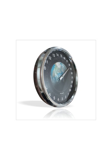 İlginç Denizci Gemici 24 Saat Bölüntülü Kadran Camlı Duvar Saati Gümüş