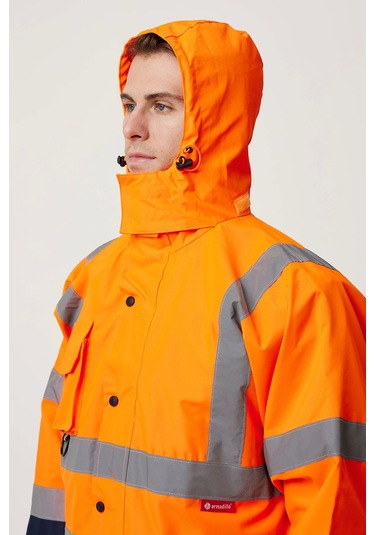 Eradium 5n1 Reflektörlü İş Güvenliği Parkası F.turuncu-lacivert