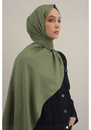 Yeşil Link Desen Bambu Cotton Şal 48 Yeşil