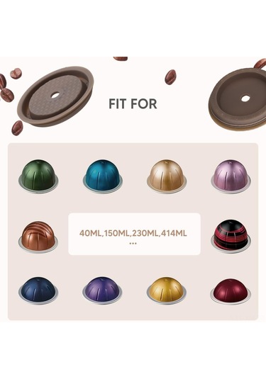 Ximistore9 2'li Yeniden Kullanılabilir Silikon Kapsül Kapağı Vertuo/vertuoline İçin - Kaşık Ve Fırça Dahil Siyah, Kahverengi