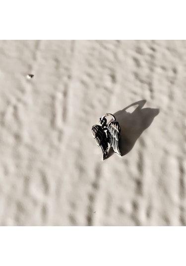 925 Ayar Gümüş Melek Kanadı Model Kolye Ucu -şık Tasarım- Zincirsiz Gümüş