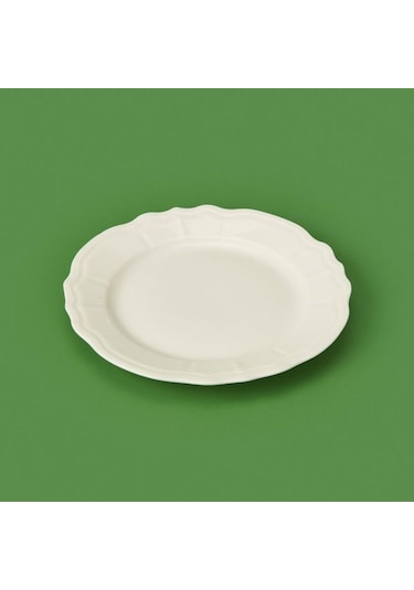 Tulu Porselen Tiffany Tatlı Tabağı - Krem - 19 Cm Krem