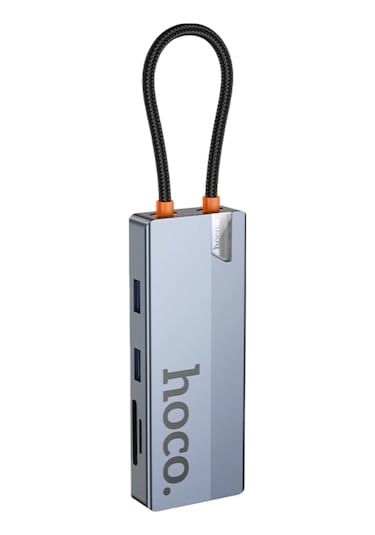 Hoco. Hb52 Wow 8in1 100w Pd 100 Mbps Ethernet 4k Hub Dönüştürücü - Gri
