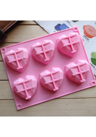 Ganzhoushop Sones Silikon Pişirme Kalıpları, Kek Ve Mus Şeklinde 6'lı Set, Dıy Tatlı Kalıpları, Kalp Desenli Diğer