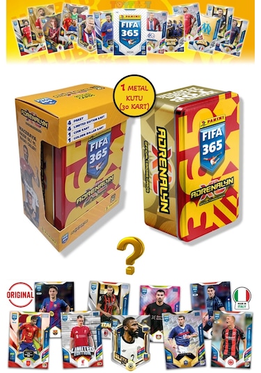 Panini Fifa 2026 Metal Kutulu Futbolcu Kartları 24 Core 4 Le 1 Coin 1 Golden Kart - Kırmızı Sarı