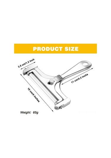 Geeksen 304 Paslanmaz Çelik Teli Peynir Dilimleyici Seti - Ayarlanabilir Kalınlık, Alüminyum Gövde, 4 Adet Yedek Teli, Mutfak Aracı Diğer