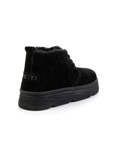 Siyah Hakiki Deri Kadın Bot & Bootie K02748100302 Siyah