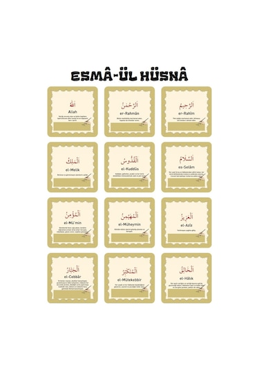 Esmâ-ül Hüsnâ Yaz-sil-ezberle