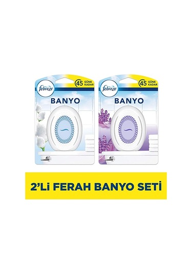 Febreze Hava Ferahlatıcı Banyo Lavanta Ferahlığı + Temiz Çarşaf Ferahlığı