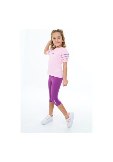 Toontoy Kız Çocuk Nakışlı Kaprili Takım Açık Pembe