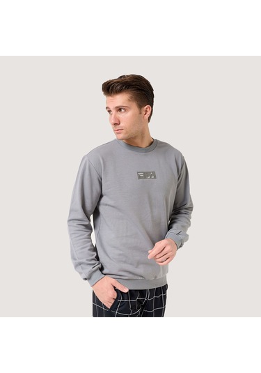Gri Fila Erkek Bisiklet Yaka Sweatshirt Deva Fam0570 Gri
