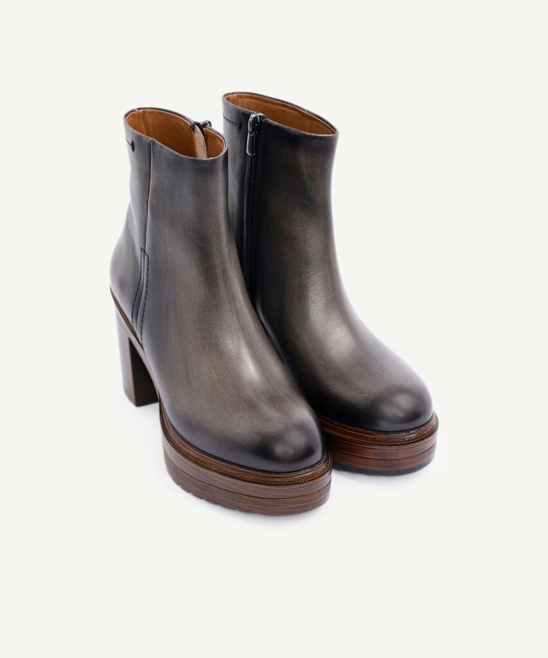 Yargıcı Kalın Dolgu Topuklu Deri Bot 25kkay4017x 059 Gri