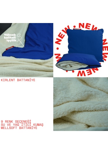 Xpermate Tv Battaniye Yastık Welsoft Battaniye 145x205 Mavi