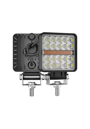 120w 12-24 Volt Kare Sis Farı Drl Turuncu Oto Çalışma Lambası Atv Kamyon Tır Traktör Offroad