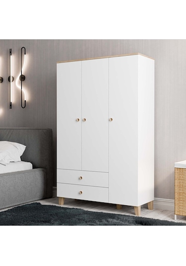 Mezza 3530 Vento 3 Kapılı Gardırop Sepet - Beyaz