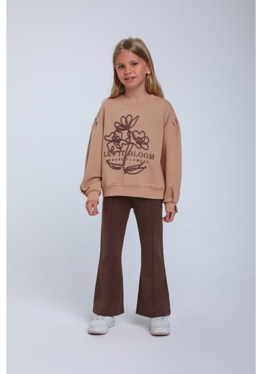 Xo Kids Kız Çocuk Sweatshirt 5-9 Yaş 35855 Karamel