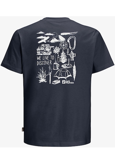 Jack Wolfskin Dıscover T M Erkek Mavi T-shirt 1809761tr-4314 Mavi
