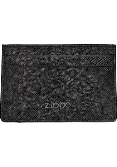 Zippo Saffiano Deri Cüzdan - Siyah Siyah