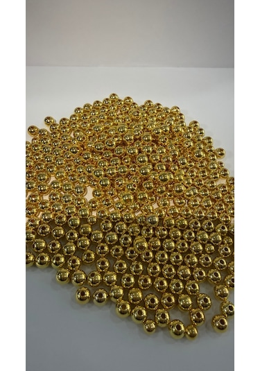 100 Gram - İnci Boncuk - 10 Mm Renk : Gold