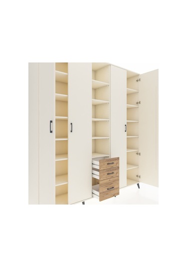 Hyperion Dolap 17 Raflı 3 Çekmeceli 4 Kapaklı 220x44x243 Aytaşı-aytaşı/çam Aytası/atlas Çam