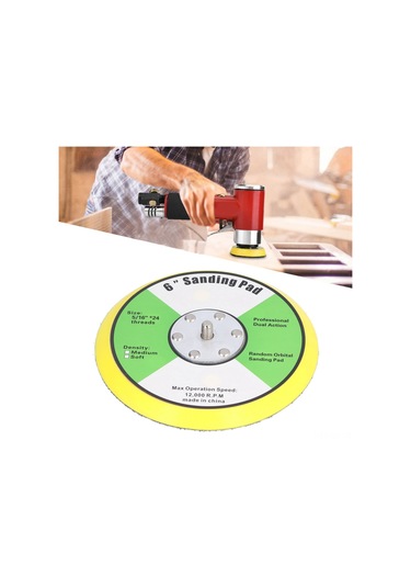 Wezone Pu Malzeme Pnömatik Zımpara Tahtası - 6 İnç, 5/16x24 Vida, 12000 Devir/ Dakika - Zımparalama Ve Parlatma İçin Universal Kancalı Yüzey