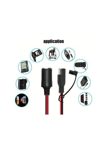 Dashanshop Jyft 2m/6.6ft Araç Sae Şarj Kablosu 16awg Sigara Çakmaklı Adaptörlü