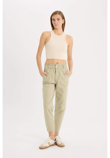 DeFacto Paperbag Gabardin Kumaş Pantolon Standart Paça Cepli S2790AZ25SPKH445