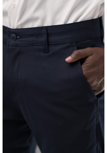 Slimfit Pamuklu Likralı Esnek Mevsimlik Kumaş Pantolon Lacivert