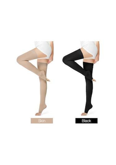 Teltree Uzun Süre Oturan/kalkışanlar İçin Bacak Kan Akışını İyileştirici, Daraltıcı Ve Destekleyici, 2. Seviye, Kalçaya Kadar, Ayağa Açık, Ten Rengi, Xxl Bilezikler Çok Renkli