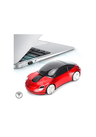 Yuntech01 Optik Konumlandırma Teknolojili 2.4g Kablosuz Oyun Fare, Ergonomik Abs Araba Desenli, 10m Alım Mesafesi, Dizüstü Bilgisayar/pc İçin Mavi Pil İle Teslim Edilmez