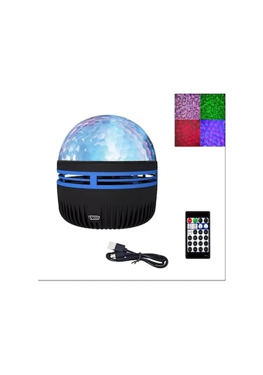 Trendooze Yansıtmalı Teknoloji Sge Projeksiyon Odası Lambası Kuzey Kumandalı Işıkları Gece Dönen Çocuk Bebek - Gf Siyah