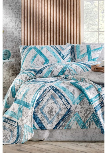 Denver Baskılı Pike Takımı Çift Kişilik %100 Pamuk