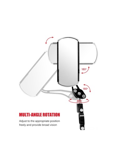 2 Paket Bisiklet Arka Görüş Aynası Ayarlanabilir Döner Ayna Geniş Açı Arka Görüş Alüminyum Alaşım Güvenlik Arka Görüş Aynası