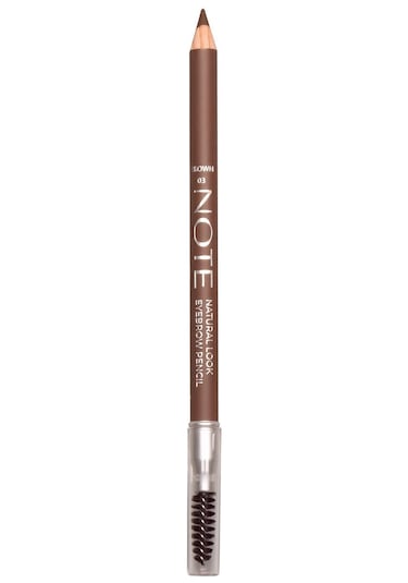 Note Cosmetique Natural Eyebrow Pencil Waterproof Çift Taraflı Suya Dayanıklı Kaş Kalemi 03 Brown - Kahve