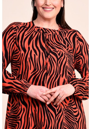 Kadin Anne Buyuk Beden Elbise Cicekli Tesettur Giyim 001