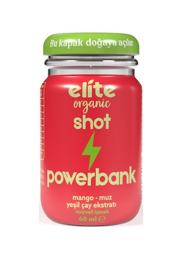 Elite Shot Powerbank Yeşil Çaylı Meyveli İçecek 60 Ml