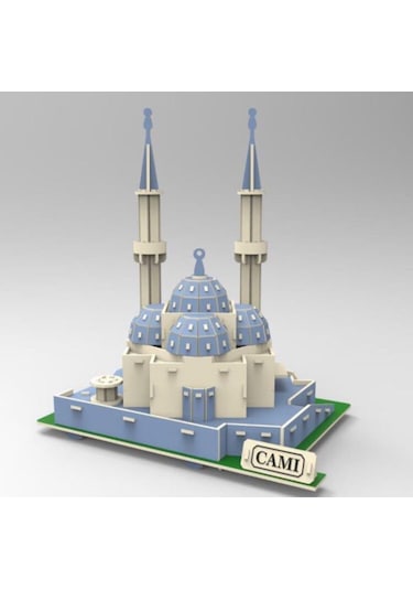 3D Ahşap Sultan Ahmet Cami Maket Puzzle Blue Mosque 5 Plaka