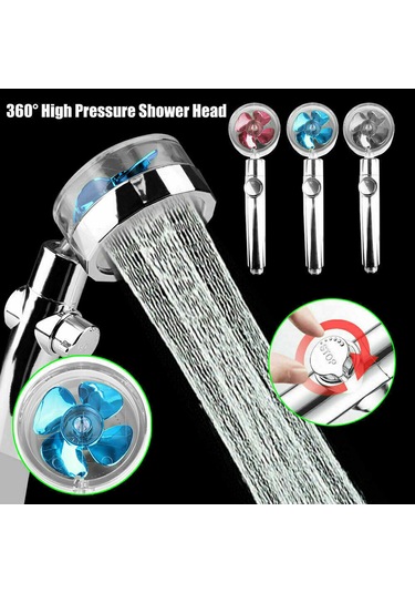 Fosenze Mavi Yüksek Basınçlı Duş Başlığı - Tek Tuşlu Açma/kapama, 360 Dönebilen, Su Tasarruflu Ve Kolay Kurulumlu Diğer