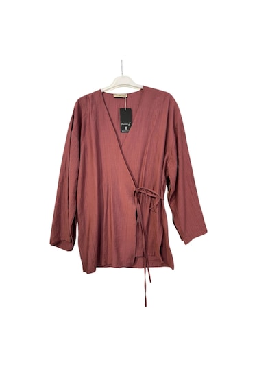 Hasenna Z-544 Üstü Kimono Etekli Çilek İkili Takım Füme