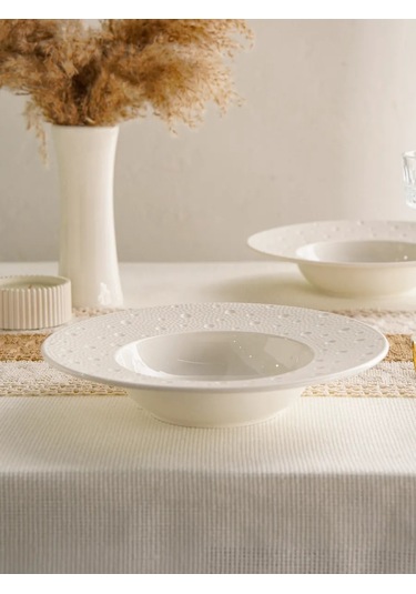 Magistro Derin Tabak Seti 2 Adet Çap 24,8 Cm Fray Porselen 344082582 Beyaz