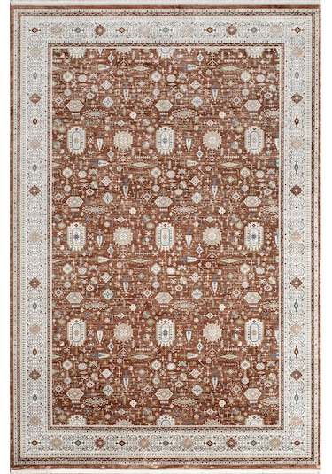 Pierre Cardin Galenda Jh02b Bakır Multi Viskon Akrilik Yumuşak Dokulu Klasik Etnik Halı Çok Renkli