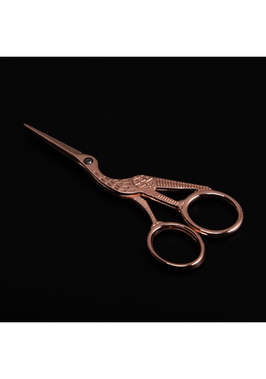 Geeksen Altın Renkli Paslanmaz Çelik Güvenlik Makasları - Ofis İçin Kuyruklu Uçlu Ofis Gereci