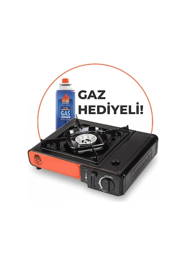 Fischer Tekli Portatif Çantalı Kamp Ocağı Stop Emniyetli Siyah - Kırmızı