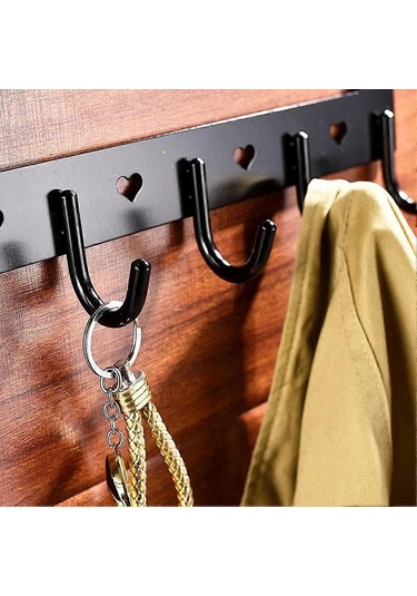 Askılık, Kapı İçin Kanca, Kapı İçin Alüminyum Kanca, Delme Gerektirmez, Paslanmaz Çelik, 5 Kanca, Giysiler, Şapka, Havlu, Şemsiye İçin, Siyah Diğer