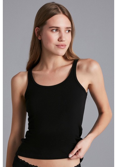 Penti Siyah Basic Kalın Askılı Atlet