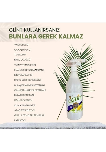 Glint 2 X 1 Litre %100 Çok Amaçlı Temizleyici Vegan Leke Çıkarıcı - Yağ Çözücü 2 Adet 2'li Set